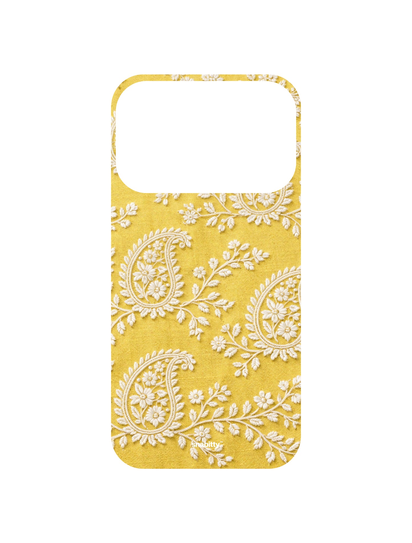 Lemon Yellow Paisley Chikankari