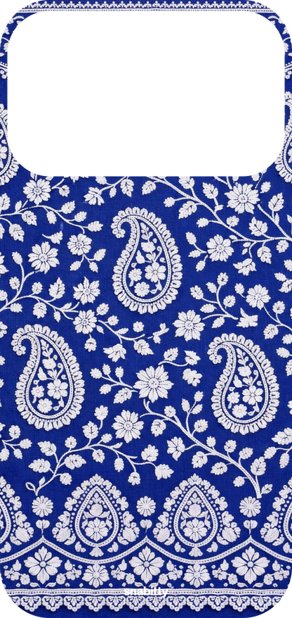 Royal Blue Bel aur Paisley Chikankari