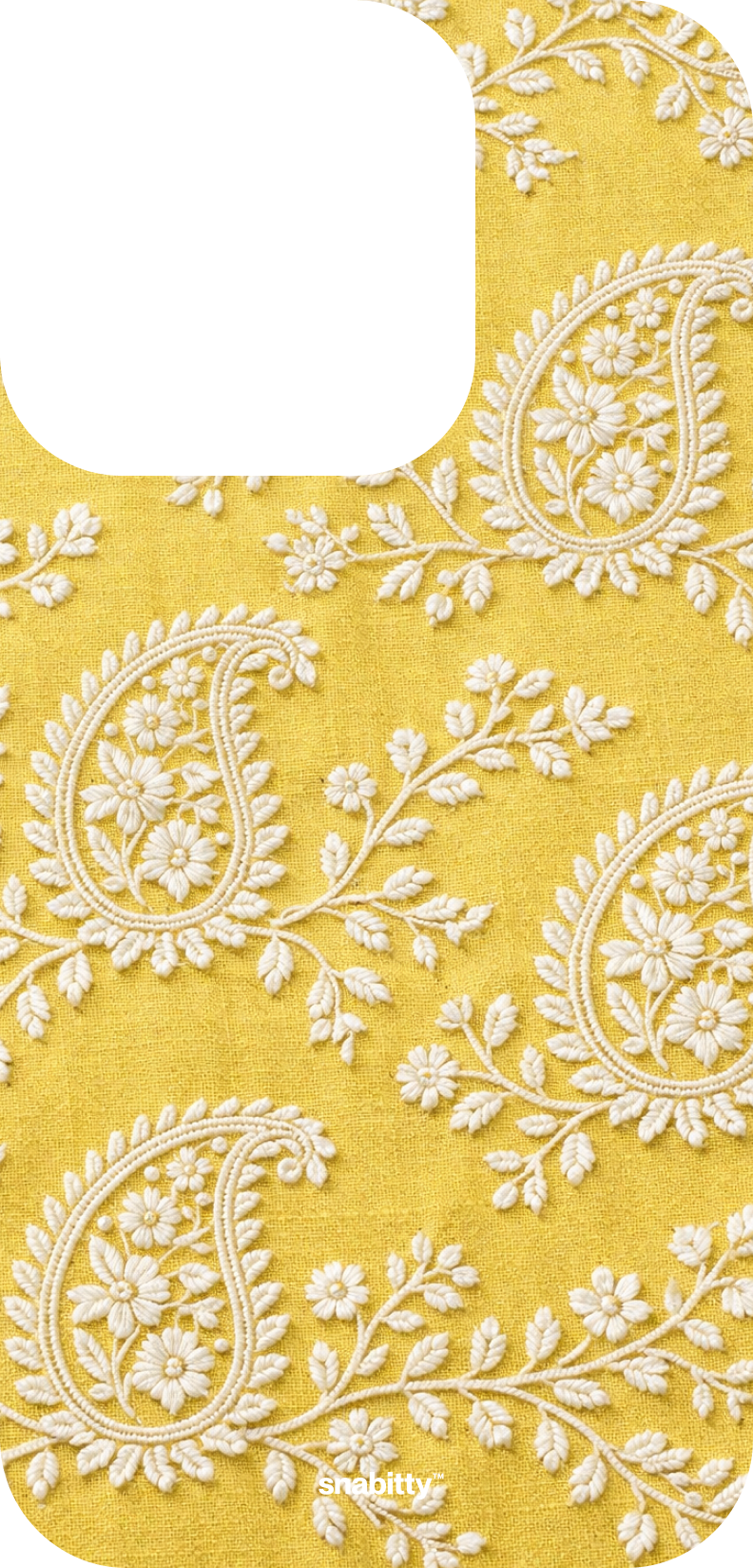Lemon Yellow Paisley Chikankari