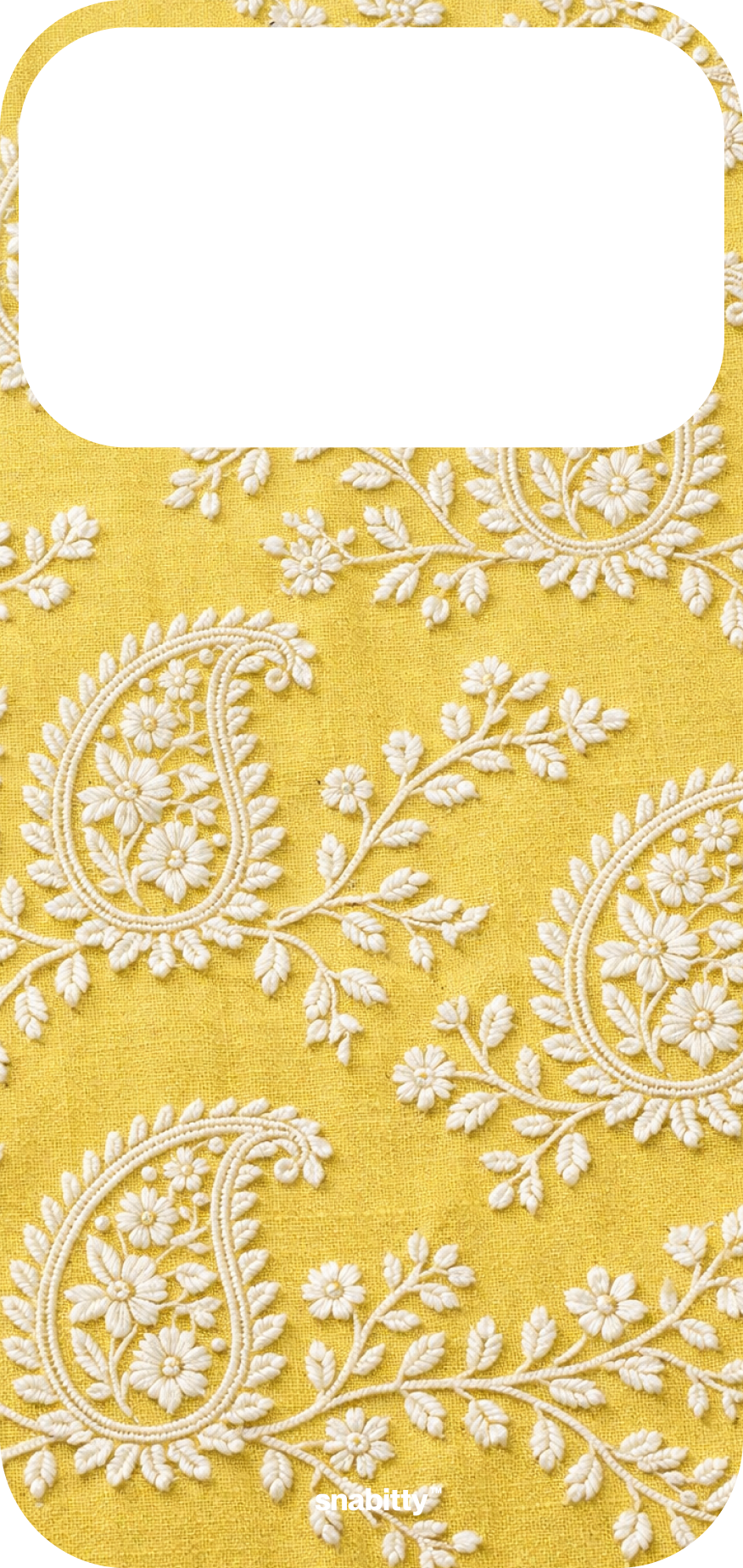 Lemon Yellow Paisley Chikankari