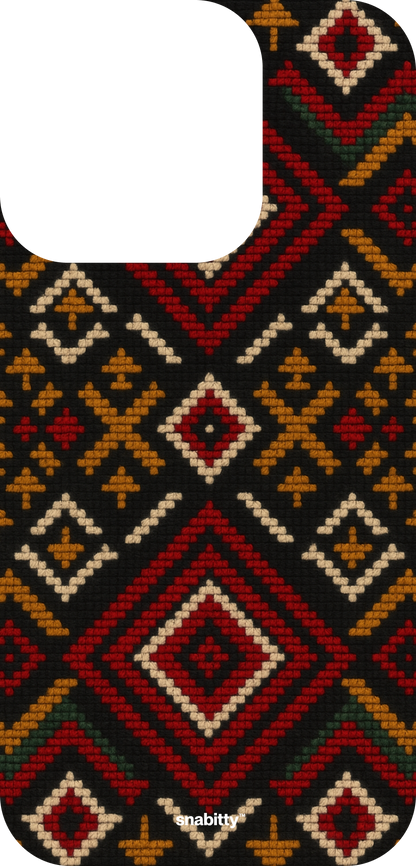 Kullu Shawl - Gold wool on black base