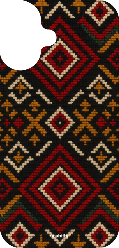 Kullu Shawl - Gold wool on black base