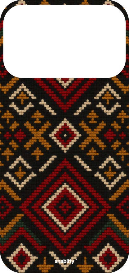 Kullu Shawl - Gold wool on black base