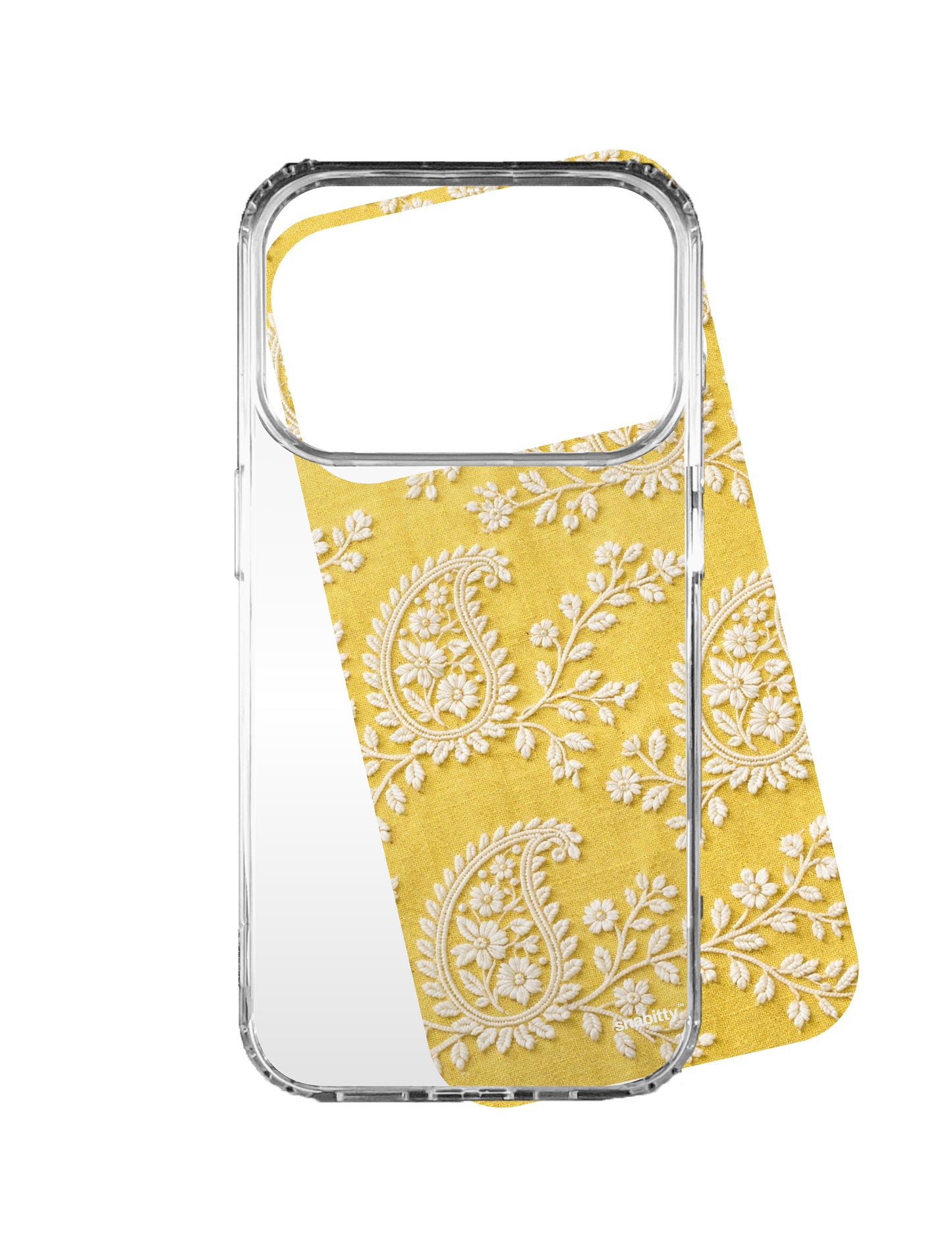 Lemon Yellow Paisley Chikankari